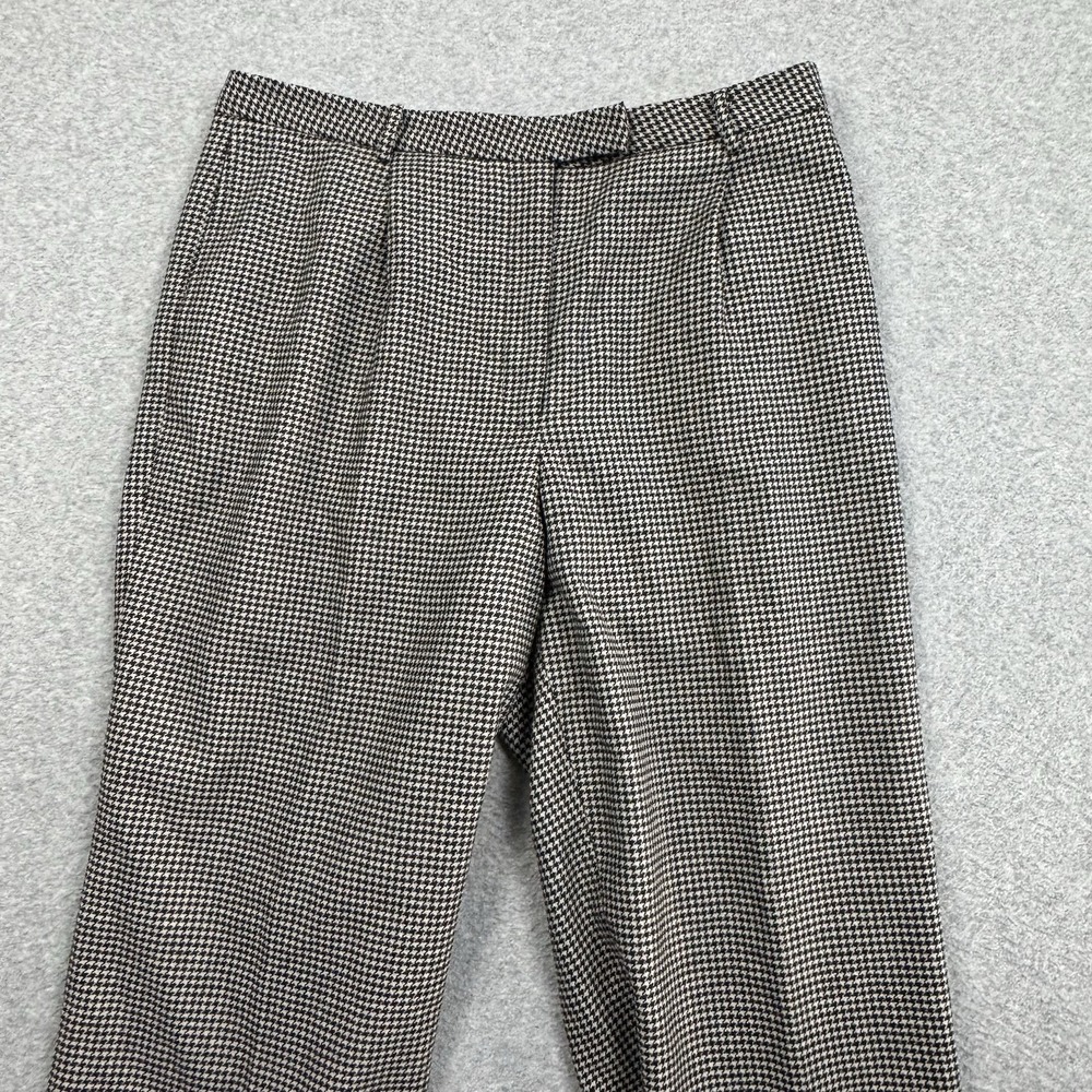 VTG 90s Eddie Bauer Houndstooth Wide Leg Pants Womens 16 Wool Blend Pleated - Picture 2 of 9